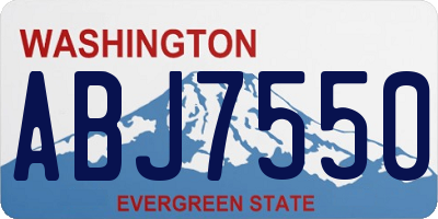 WA license plate ABJ7550