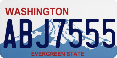 WA license plate ABJ7555