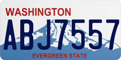 WA license plate ABJ7557
