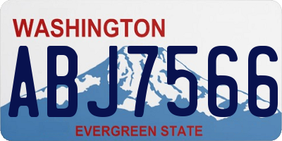 WA license plate ABJ7566