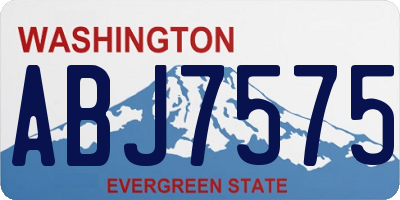 WA license plate ABJ7575