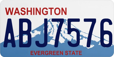 WA license plate ABJ7576