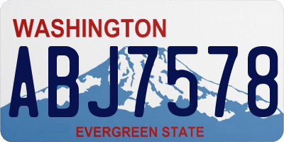 WA license plate ABJ7578