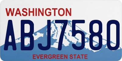 WA license plate ABJ7580