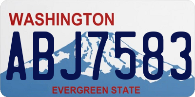 WA license plate ABJ7583