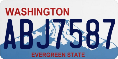 WA license plate ABJ7587