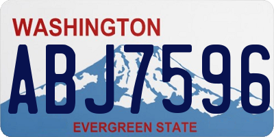 WA license plate ABJ7596