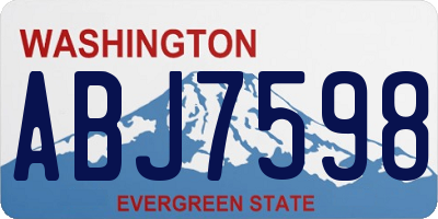 WA license plate ABJ7598