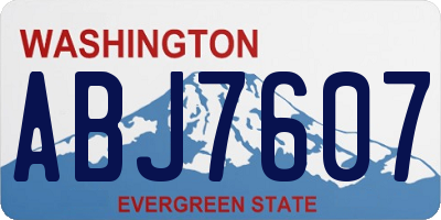 WA license plate ABJ7607
