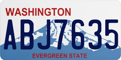 WA license plate ABJ7635