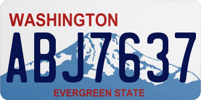WA license plate ABJ7637