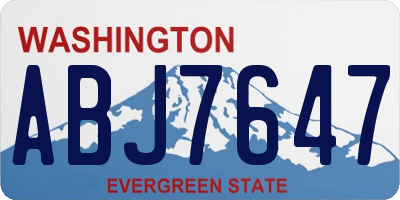 WA license plate ABJ7647
