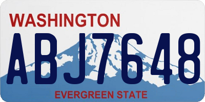 WA license plate ABJ7648