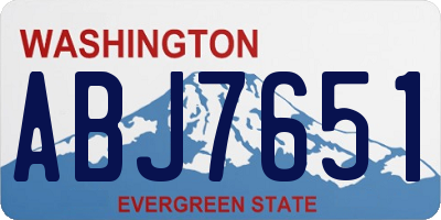 WA license plate ABJ7651