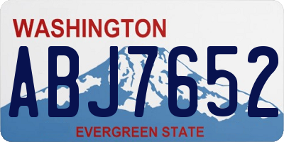 WA license plate ABJ7652