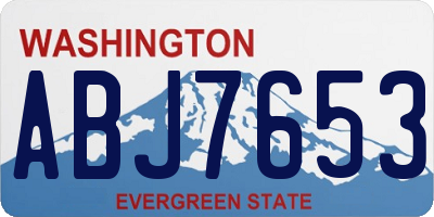 WA license plate ABJ7653