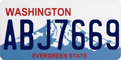 WA license plate ABJ7669