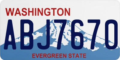 WA license plate ABJ7670