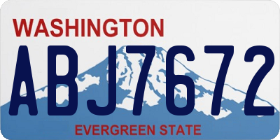 WA license plate ABJ7672