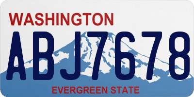 WA license plate ABJ7678