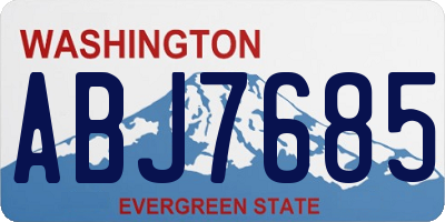 WA license plate ABJ7685