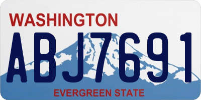 WA license plate ABJ7691