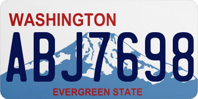 WA license plate ABJ7698