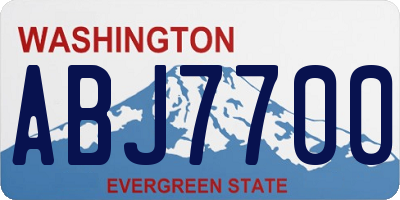 WA license plate ABJ7700