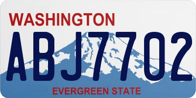 WA license plate ABJ7702