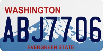 WA license plate ABJ7706