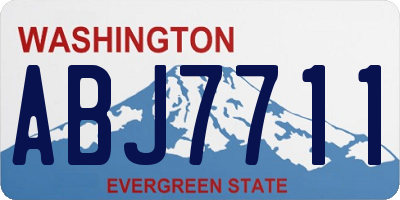 WA license plate ABJ7711