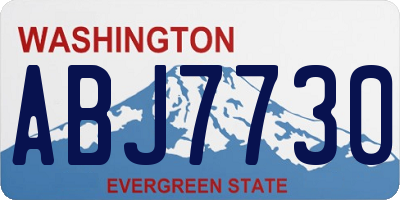 WA license plate ABJ7730