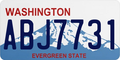 WA license plate ABJ7731