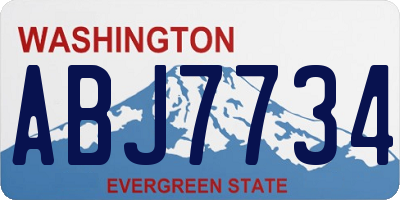 WA license plate ABJ7734