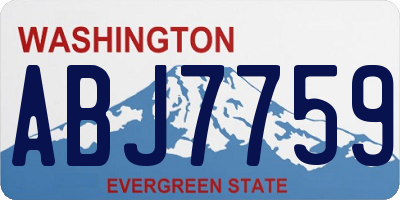 WA license plate ABJ7759