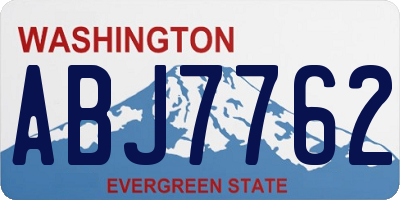 WA license plate ABJ7762