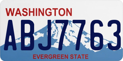 WA license plate ABJ7763