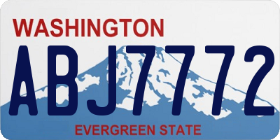 WA license plate ABJ7772