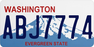 WA license plate ABJ7774