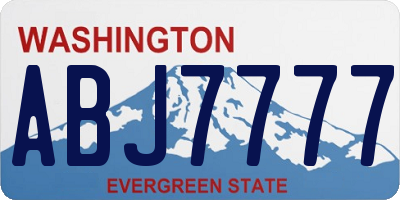 WA license plate ABJ7777