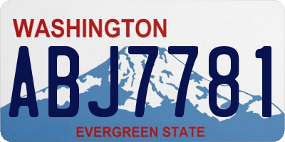 WA license plate ABJ7781