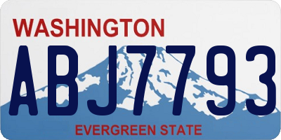 WA license plate ABJ7793