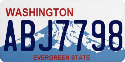 WA license plate ABJ7798