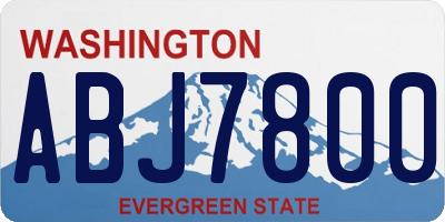 WA license plate ABJ7800