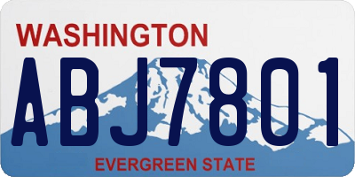 WA license plate ABJ7801