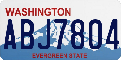 WA license plate ABJ7804