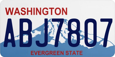 WA license plate ABJ7807