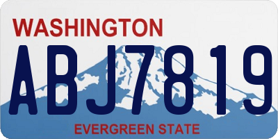 WA license plate ABJ7819