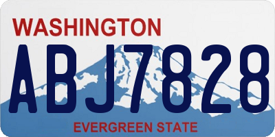WA license plate ABJ7828