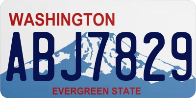 WA license plate ABJ7829
